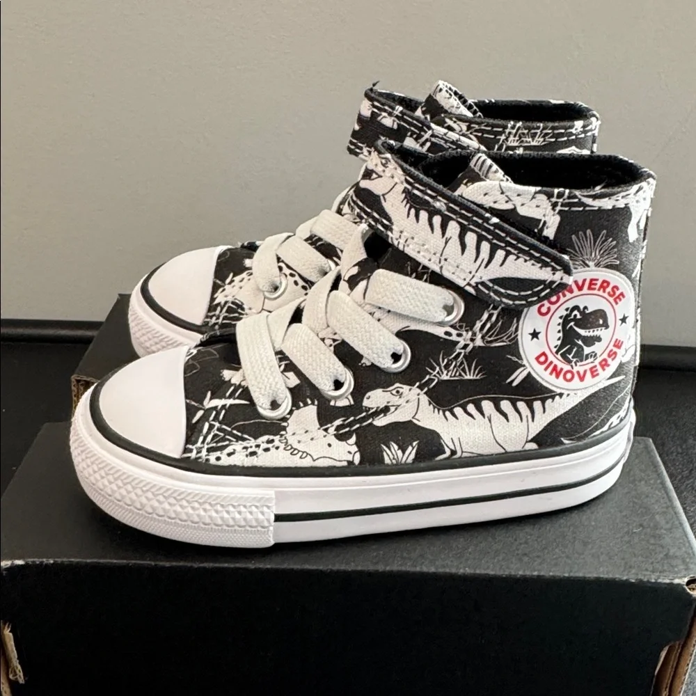 Converse Black & White Dino Dinoverse High Top Sneakers Toddler Size 5 New NIB